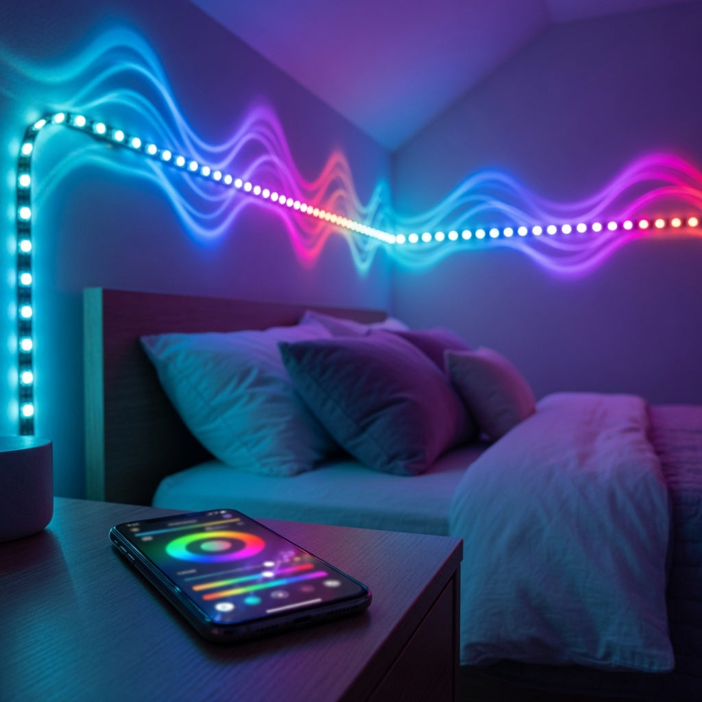 RGB WiFi LED Strip Lights — App Control & Music Sync (5m)